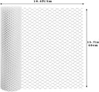 16.4 FT x 15.7 in Roll Mesh Fence, Versatile White Plastic Fencing & Netting, Cuttable Animal Wire Mesh Fence, Durable Tree Trunk Protector, Suitable for Cat Dog Rabbit Barrier and Plant Protectors