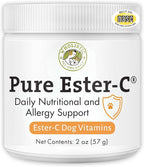 Wholistic Pet Organics Pure Ester-C Powder for Dogs - 2 Oz - Healthy Alternative to Dog Allergy Chews - Vitamin C Supplement for Dog Allergy Relief, Immune Support, Itch Relief for Dogs - Made in USA