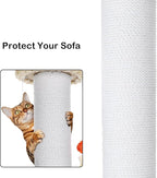 36.5 Inch Cat Scratching Post Heavy Duty Cat Scratch Post Handmade Cotton Rope with Hanging Toys for Ultimate Cat Fun(Beige)