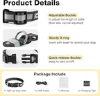 Pceotllar Light Up Collar - Rechargeable Led Dog Collar with Automatic 7-Color Changes, Water Resistant, Bright Glow for Night Walking (Black, M)