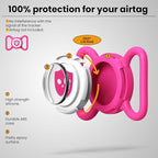 2 Pack Waterproof AirTag Dog Collar Holder for Apple Tracker Rose Red&Blue