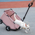 Dog Stroller 4 Wheels Folding Dog Cart Pet Stroller for Travelling Shopping Walking Playing for Small Dogs Cats (Plaid red)