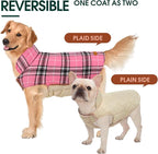 Kuoser Warm Dog Coat, Waterproof Dog Jacket for Extra Large Dogs, Adjustable Durable XL Doggie Winter Coat Reversible Cozy Puppy Cold Weather Apparel from Small to Large Breed, Pink XL