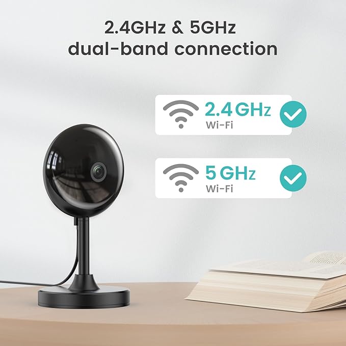 owltron Indoor Security Camera 4MP, 2 Pack 2.4GHz&5G Dual Band WiFi Home Cameras for Baby Monitor Elderly/Dog/Pet/Nanny Cam with Phone app, 24/7 Cloud&SD Card Storage, 2-Way Audio, Works with Alexa