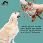 Hollypet Plush Dog Squeaky Toy Stuffed Armadillo Animal Pet Puppy Chew Toys with Clean Teeth for Small Medium Large All Breed Sizes Dogs, Gray, 8 in