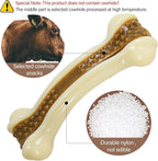 Dog Chew Toys for Aggressive Chewers, 4 Pack Beef Flavor Tough Dog Bones for Large/Medium Breed Dogs, Nylon Pet Teething Toys