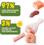 OPET Freeze Dried Cat Food, Chicken & Salmon Oil Recipe, Complete & Balanced Meal or Topper, Premium, Healthy, Grain Free, High Protein Raw Cat Freeze Dried Treats (10 oz, Chicken)