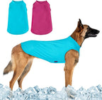 2-Piece Dog Shirt & Vest, Soft & Cool Clothes, Lightweight Stretchy Pet Vest, Summer Dog Sleeveless Clothes for Medium-Large Pets - Purple+Blue (L)