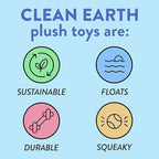 Spunky Pup Clean Earth Recycled Seahorse Dog Toy | Made from 100% Recycled Water Bottles | Eco-Friendly | Squeaker | Plush Toy for Small to Medium Dogs | Made in The USA