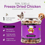 Freeze-Dried Chicken Heart Treats for Cats & Dogs – 100% Human Grade, Single Ingredient, High-Protein, Healthy Snack – No Additives or Preservatives – 2.6oz - Inspected & Tested in USA