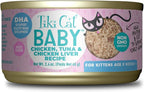 Tiki Cat Baby, Chicken Tuna & Chicken Liver Shreds, High-Protein and Flavorful, Wet Cat Food for Kittens 8 Weeks Plus, 2.4 oz. Cans (Pack of 12)