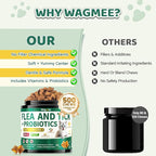 Flea and Tick Prevention for Cats Chews, 500 Crunchy & Creamy Flea Chews, Cat Flea Chewables with Probiotics - Skin & Coat Support - Fleas & Tick Supplement for Cats Kittens - Natural Chicken Flavor