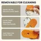 4 in 1 Cat Steam Brush for Shedding, Rechargeable Steam Brush with Foldable Handle, for Cats and Dogs Massaging and Cleaning, Multifunctional Hair Removal Comb (Cream)