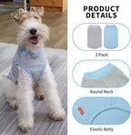KYEESE 2Pack Dog T Shirts Waffle Stretchy T-Shirts Lightweight Tank Top Sleeveless Vest Breathable Pet Apparel, XX-Large, Blue+Grey