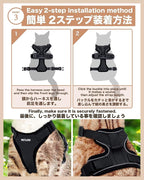 Cat Harness Escape Proof with Leash for Walking, Travel Vest Soft Chest Support, Adjustable Size, Escape Proof Soft Adjustable Vest Harnesses, Breathable, Kittens, Small Dogs (美/背縄/紫1/XS)