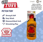 Huxley & Kent Funny Dog Toy w/Squeaker – Power Plush Squeaky Dog Toys for Small Dogs – Durable Small Stuffed Animal for Indoor Play & Fetch - Tiny Tuff Hairball Cinnamon Whiskey