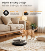 Casfuy Automatic Cat Feeder Cordless - Automatic Cat Food Dispenser for Wet Moist Food with 4 Ice Packs Rechargeable Auto Feeder for Cats Small Dogs with Programmable Timer Low Battery Indicator