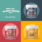 Dog Allergy Relief Chews - Antihistamine & Immune Support Bites with Probiotic, Salmon Oil, Colostrum, Omega 3 - Supplement for Anti Itch, Seasonal Allergies, Coat Health & Shedding Control (90 Ct)