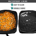 PetAmi Collapsible Dog Bowls 2 Pack, Food and Water Bowls Travel Set, Portable Pet Dish No Spill, Foldable Lightweight BPA Free Leakproof Bowls, Camping Hiking Walking Outdoor Gear Accessories, Black