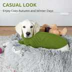 Queenmore XL Dog Sweater, Large Dog Sweaters for Male Dogs, Warm Pullover Pet Winter Clothes, Cozy Soft Holiday Doggy Kintsweater, Doggy Christmas Coat for Extra Large Pets, Pitbull, Boxer (Green,XL)