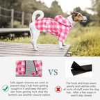 Dog rain Coat Waterproof Raincoat Puppy Jacket with Legs Buttons Zipper Hood Drawstring Fit for Yorkie Terrier Schnauzer Poodle Border Collie Labrador Golden Retriever 8lbs to 80lbs Pink L