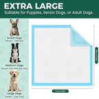 100 Count Dog Pee Pads Extra Large 28"x34", Super Absorbent X-Large 100 Pack Puppy Pads Leak-Proof & Quick-Dry Disposable XL Potty Pee Pads for Dogs, Puppies, Doggy