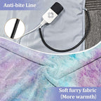 Heating Pad for Cats, Indoor Outdoor Waterproof Electric Heated Pad Mat with Chew Resistant Cord, Soft Washable Cover, Adjustable Temperature Soft Fluffy Pet Bed Warmer-Medium 17.7x17.7x0.6(Color)