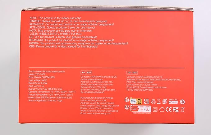 Cordless Cat Water Fountain Battery Operated, FEELNEEDY 4L/135 fl oz Pet Water Fountain for Cats and Dog with Motion Sensor, Ultra Quiet Cat Drinking Fountain with 6 Filters (YPD-C004P), White