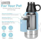 Stainless Steel Insulated Water Bottle with 2 Removable Water Bowls for Dogs – Leak-Proof Portable Dog Water Bottle - Travel Accessories for Dogs - 32oz - Blue