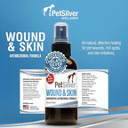 PetSilver Wound & Skin Spray - Dog Wound Spray, Hot Spot, Allergy Relief for Dogs, Itch Spray for Cats - Natural Skin Soother - Chelated Silver, Superior to Colloidal Silver - Made in USA - 4 fl oz