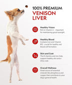 First Light Farms Freeze-Dried Venison Liver Dog Treats | 3oz Bag | 100% Single Ingredient | Free-Range, Pasture-Raised | Nutrient-Dense, High Protein
