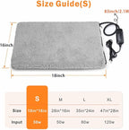 Heated Cat Bed, 11 Adjustable Temperature Pet Heating Pad Indoor for Dogs Cats Heating Mat with Timer, Auto Power Off, Electric Pet Heating Pad for Cat House (Grey, S(18" x 16"))