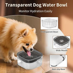 3L Dog Water Bowl No Spill 101oz Large Capacity Spill Proof Slow Drinking Water Feeder No Splash Pet Water Bowl Vehicle Carried Travel Dog Bowl for Sloppy Messy Drinkers Cats(Dark Gray)