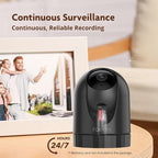 2K Pan/Tilt Indoor WiFi Security Camera with Motion Detection & Auto Tracking, Night Vision, 2-Way Audio, Siren, SD/Cloud Storage (1, Black)