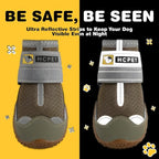 Hcpet Dog Shoes for Large Dogs, Breathable Dog Booties for Small Medium Dogs, Anti-Slip Dog Boots & Paw Protectors for Hot Pavement Winter Snow Hiking with Reflective Straps Army Green Size 2