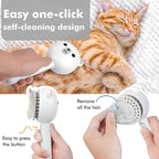 4 in 1 Pet Steam Brush for Cat & Dog, Cat Steam Brush for indoor Cats, Self Cleaning Shedding & Grooming Tool with Waterless Shampoo, Pet Spray Hair Removal Comb with Release Button & Water Tank