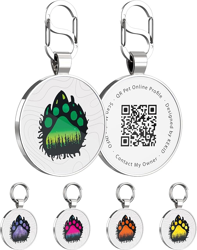 Personalized Dog Tags - Custom Dog Name Tags with QR Code for Instant Pet Location Alerts
