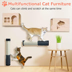 Cat Scratching Post Wall Mounted 2 Pack Cage Mount Cat Scratcher 2-in-1 Natural Sisal Kitty Scratch Posts with Self Groomer Massager for Scratch and Climbing 15.7x2.7in (White)