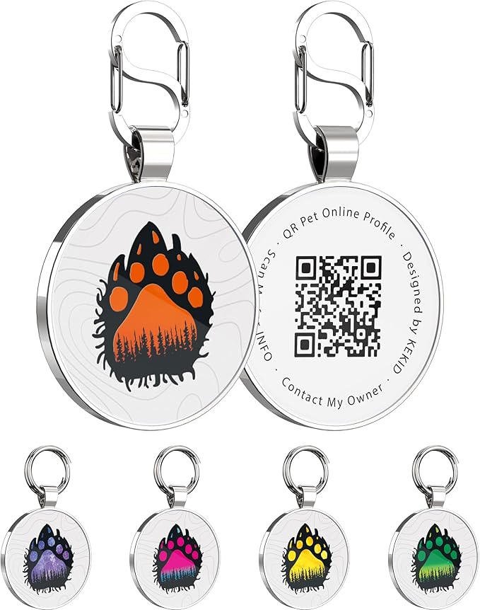 Personalized Dog Tags - Custom Dog Name Tags with QR Code for Instant Pet Location Alerts