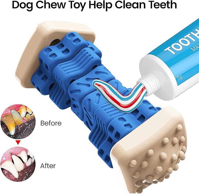Indestructible Dog Toys for Aggressive Chewers, Tough Dog Chew Toys, Cognitive Dog Toys with Beef Flavor, Enrichment Toys for Dogs for Large Medium Small Dogs