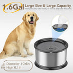 1.6 Gallon Dog Water Bowl, 6.5L/220oz Stainless Steel No Spill Water Bowls for Large Dogs, Super Large Capacity Splash Proof Pet Slow Drinking Water Bowl with Anti-Slip Mat for Mess Drinkers