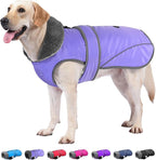 Dogcheer Dog Coat, Christmas Dog Jacket Waterproof Puppy Winter Coat for Cold Weather, Reflective Pet Snow Jacket Warm Turtleneck Fleece Sweater for Small Medium Large Dogs - Taro Purple, M