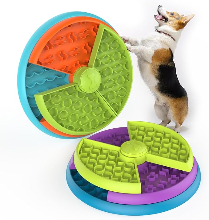 Slow Feeder Dog Bowl 3 Layers, Reduces Boredom and Anxiety, Food Puzzle Feeder, Non-Slip Interactive Puzzle Game for Small/Medium/Larger Dogs (2pcs)