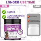 Hemp Calming Chews for Dogs 150PCs Dog Calming Treats and Bites with Hemp Oil - Anxiety and Stress Relief for Dogs Puppy Melatonin Sleep Aid Calm Dog, Noise, Thunder, Barking, Separation, Chewing