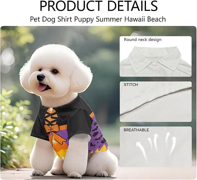 Halloween Dog Shirt Dog Clothes for Small Dogs Boy Girl Cat Clothes Soft Puppy Outfit Adorable Pet T-Shirts Kitten Costume Apparel Breathable Summer Female Male Puppy Shirts