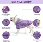 SCENEREAL Fleece Sweater Hoodie for Small Medium Large Dogs, Fuzzy Warm Sweatshirt with Pocket, Cute Dog Clothes for Boy/Girl Winter/Fall, Designer Sweater with Leash Hole