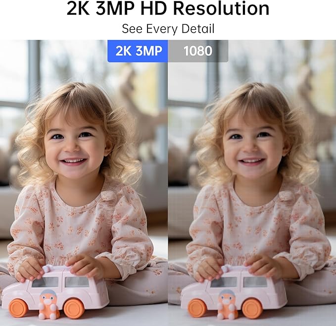 2.4&5G WiFi Indoor Security Camera, 2K HD Pan/Tilt Cameras for Home Security, Baby Monitor, Pet Camera,IR Night Vision,2-Way Talk, Motion Detect, TF Card & Cloud Storage (2 Pack)