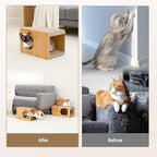 EHEYCIGA Cardboard Cat Scratcher House, 17-Inch Corrugated Cat Scratcher for Indoor Cats, Kitten Scratching Board Pad, Brown