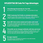 MYLUCKYTAG Silent Silicone QR Code Dog Tags - Scan QR for Instant Pet Location Alert Email