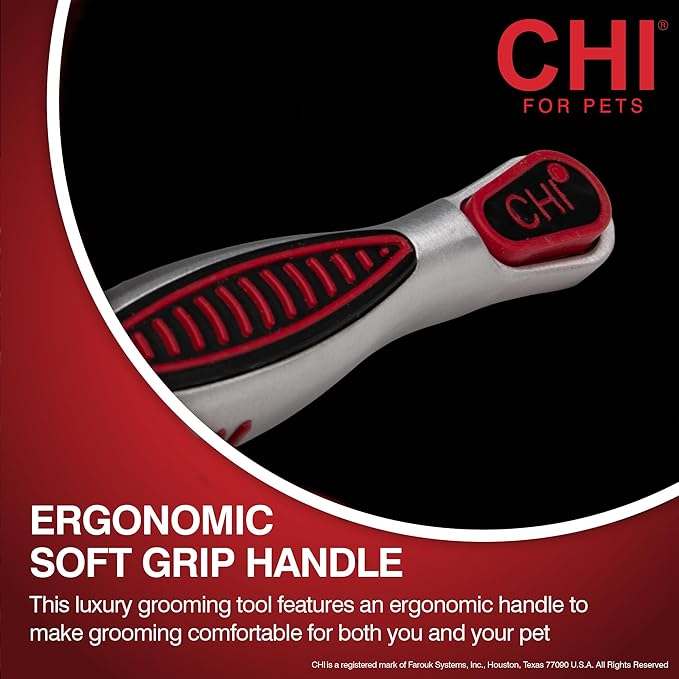 CHI Pivoting Slicker Brush - Self Cleaning and High End for Grooming Large Dogs